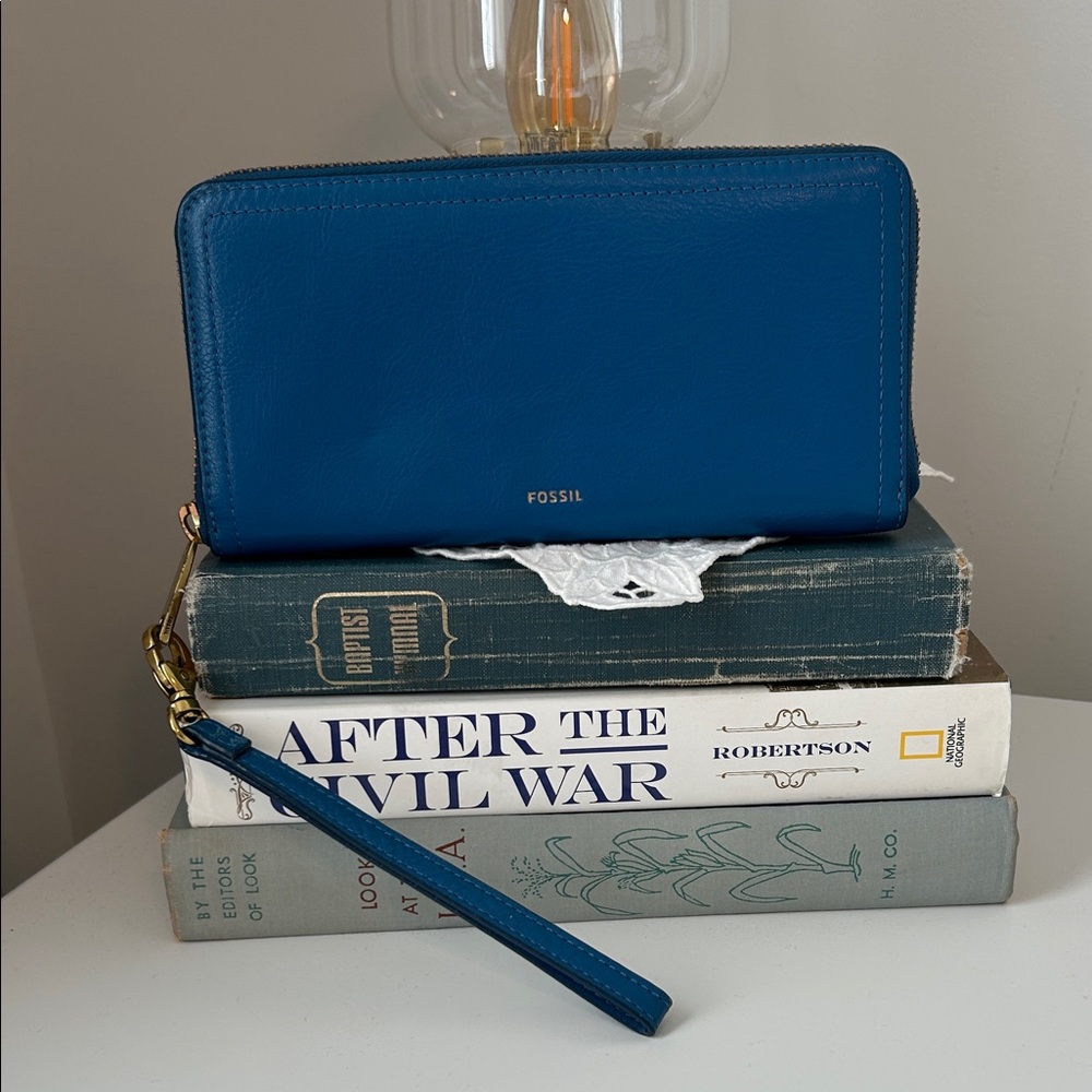 Fossil Cobalt Blue Leather Wallet